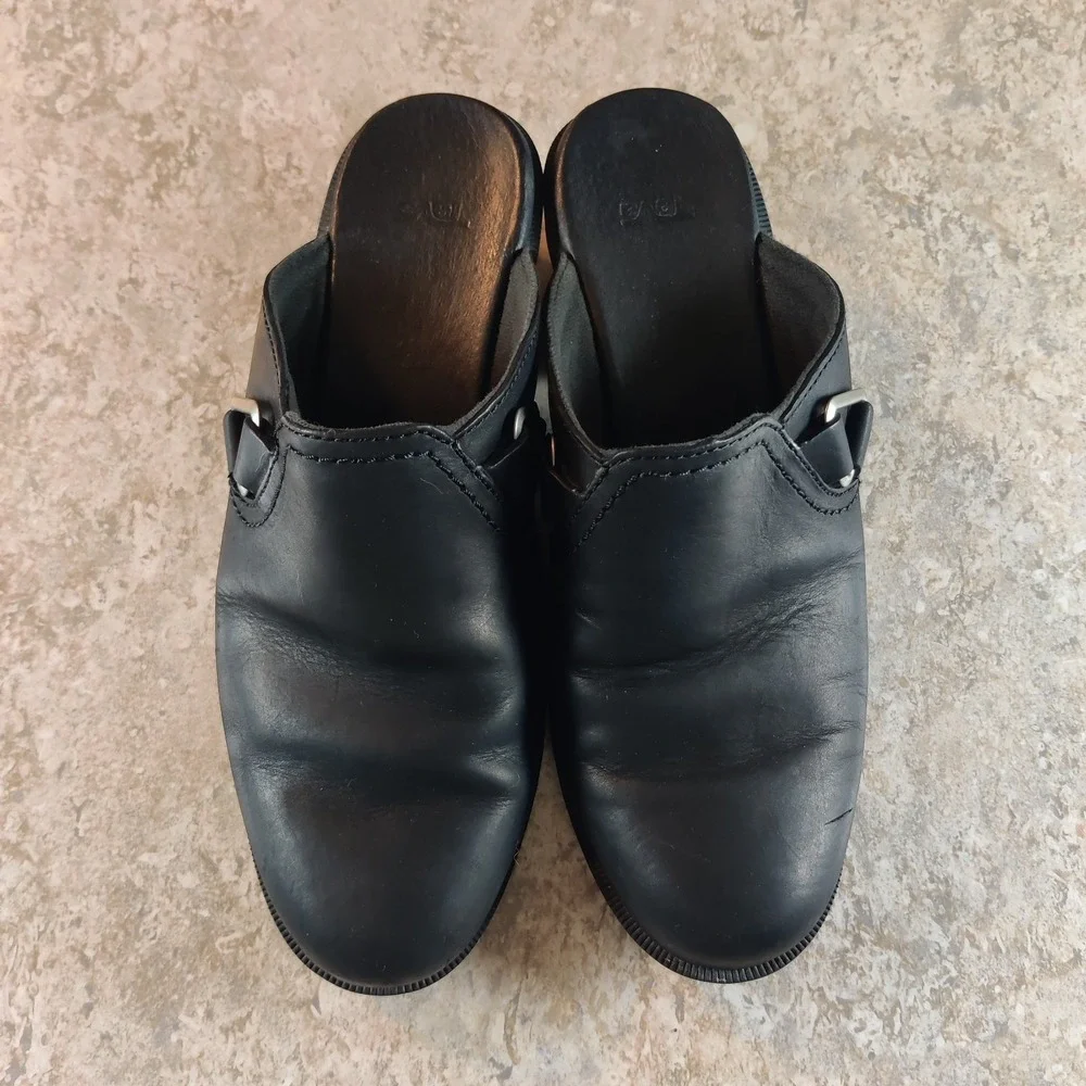 Teva Women's Foxy Sling-Back Clogs 1013674 Black Block Heels Shoes Size 8‎